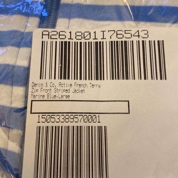 Denim & Co. Active Fill Zip French Terry Sweatshirt Jacket Size Large - Picture 5 of 10